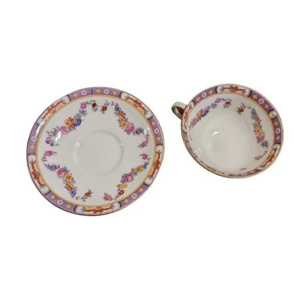 VINTAGE ANSLEY BONE CHINA CUP & SAUCER MADE IN ENGLAND - Picture 2 of 5